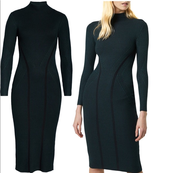 French Connection ~ Simona long sleeve rib sweater dress - Picture 4 of 8